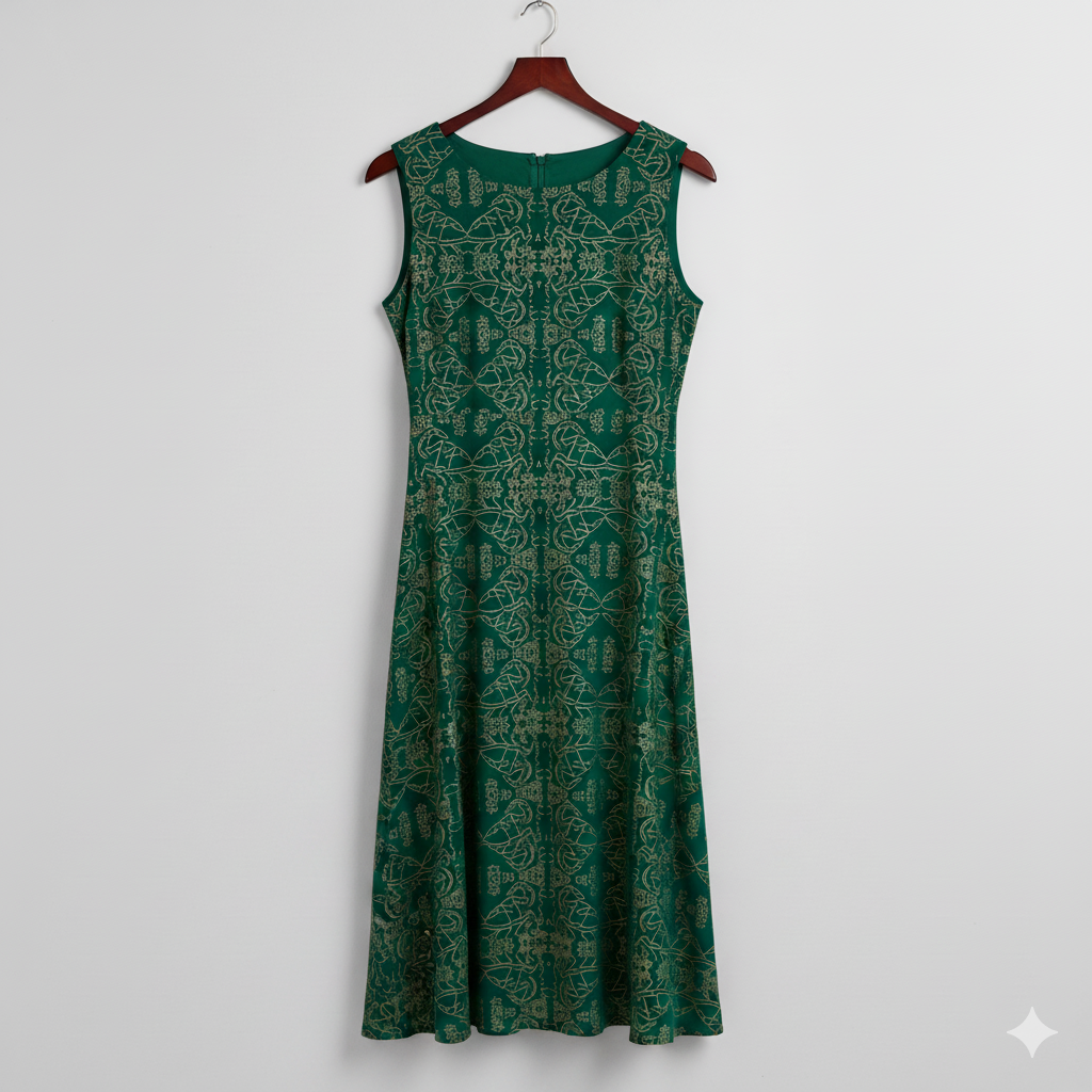 A dress mockup using a generated motif
