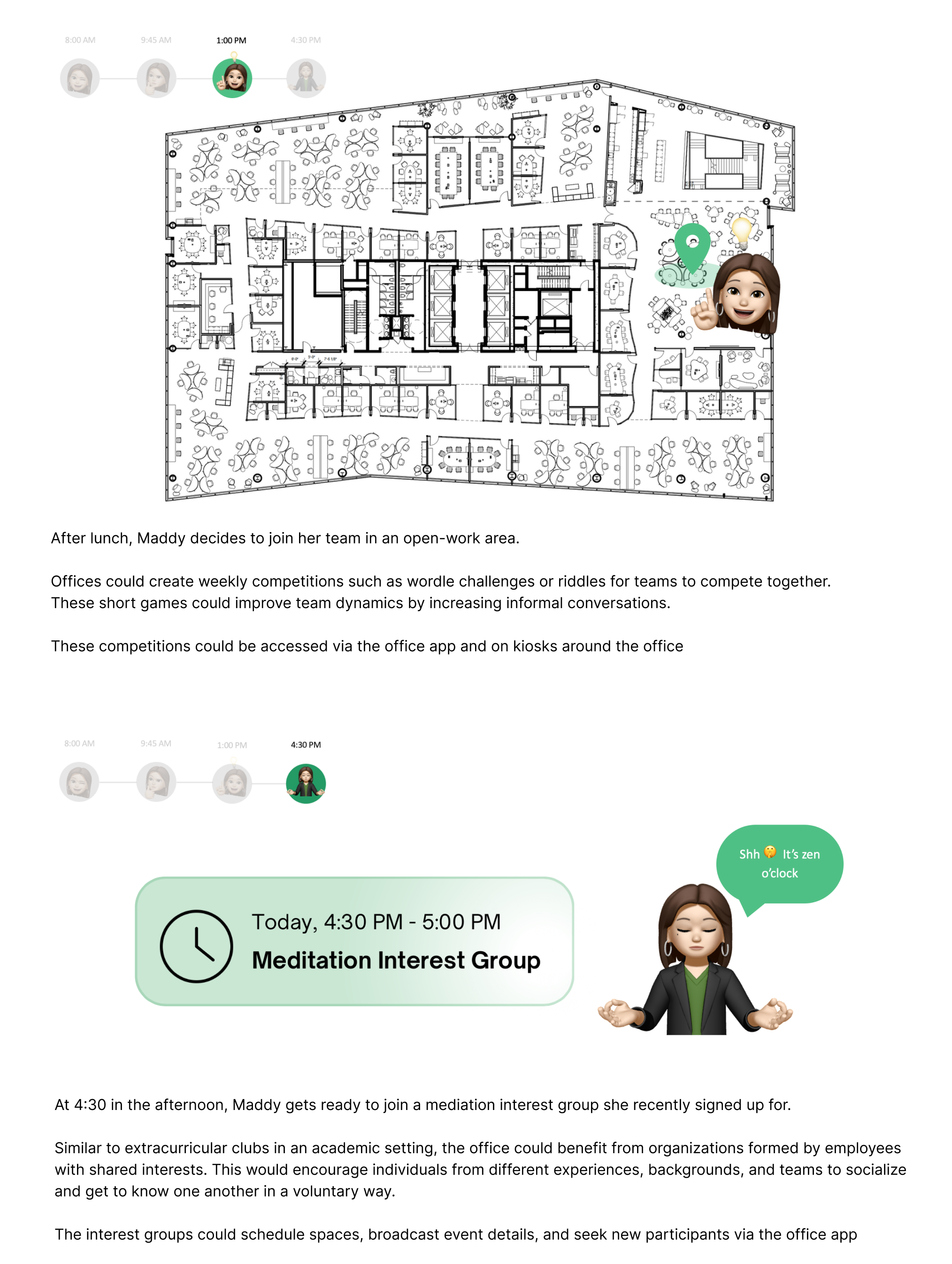 The second half of Maddy's future hybrid-workplace journey.