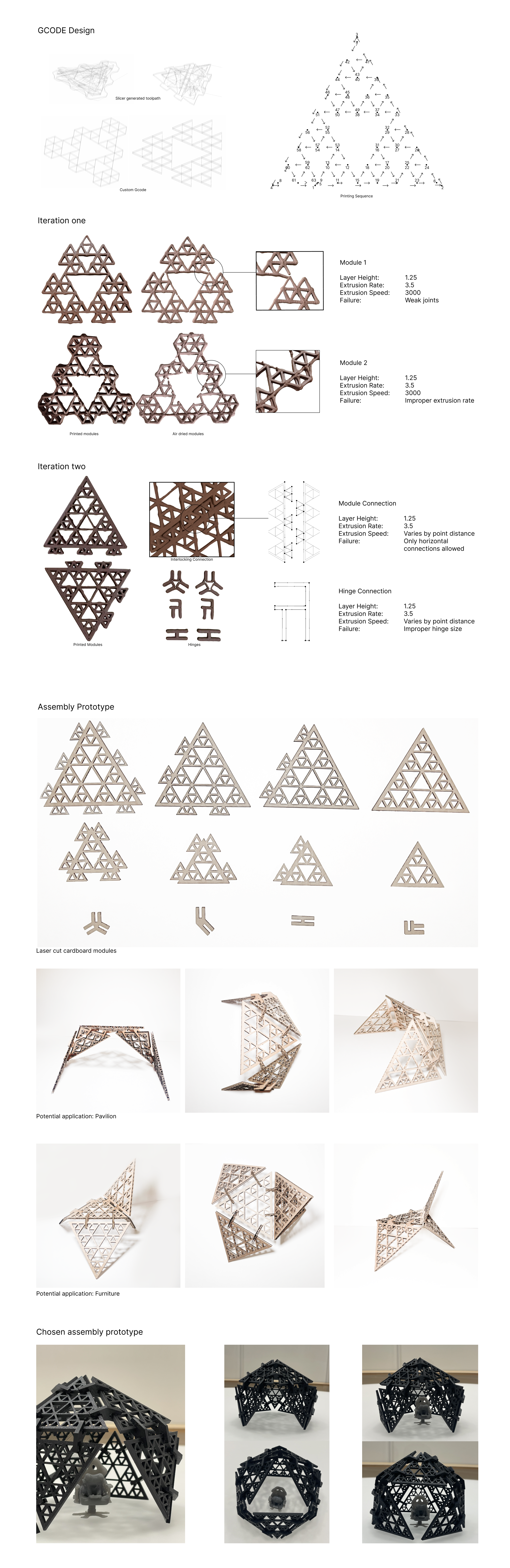 Figma composition of Tessera toolpath, joint, module, and assembly iterations
